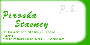 piroska stasney business card